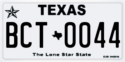TX license plate BCT0044