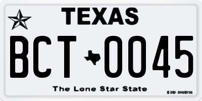 TX license plate BCT0045