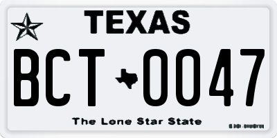 TX license plate BCT0047