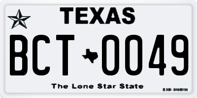 TX license plate BCT0049