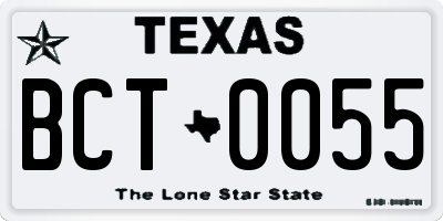 TX license plate BCT0055