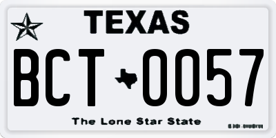 TX license plate BCT0057