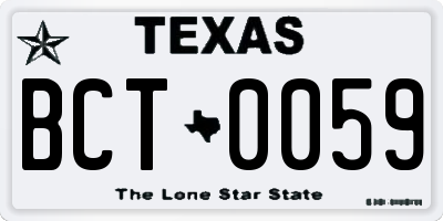 TX license plate BCT0059