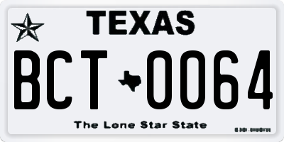 TX license plate BCT0064