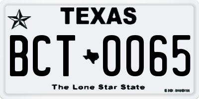 TX license plate BCT0065