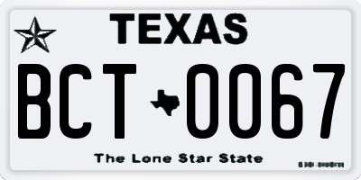 TX license plate BCT0067