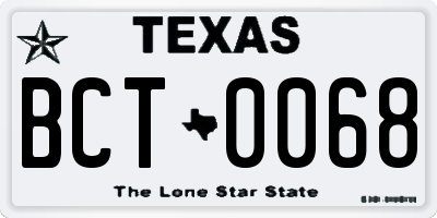 TX license plate BCT0068