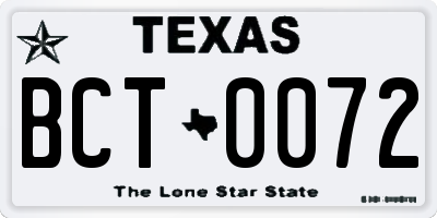 TX license plate BCT0072