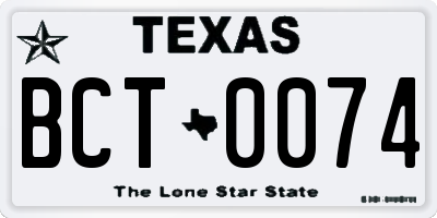 TX license plate BCT0074
