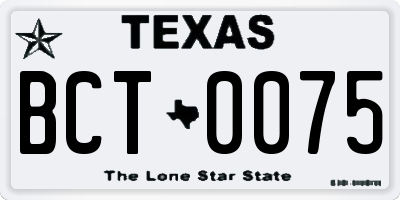TX license plate BCT0075