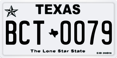 TX license plate BCT0079