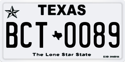 TX license plate BCT0089