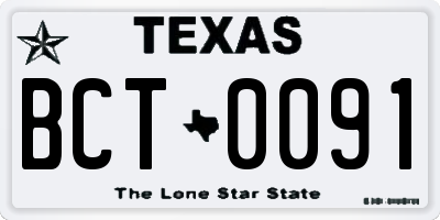 TX license plate BCT0091