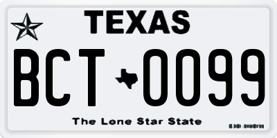TX license plate BCT0099