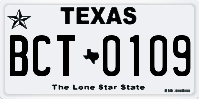 TX license plate BCT0109