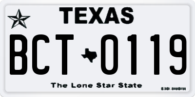 TX license plate BCT0119
