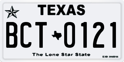 TX license plate BCT0121