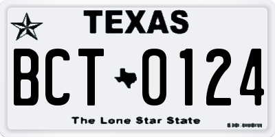 TX license plate BCT0124