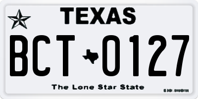 TX license plate BCT0127