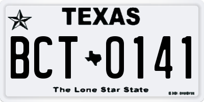 TX license plate BCT0141