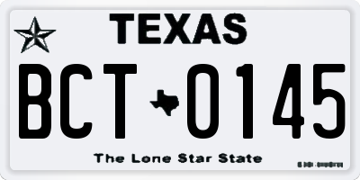 TX license plate BCT0145