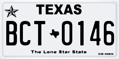 TX license plate BCT0146