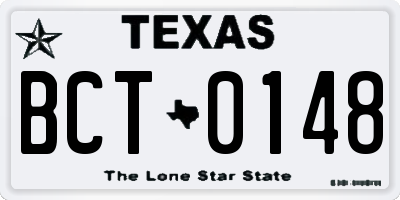 TX license plate BCT0148