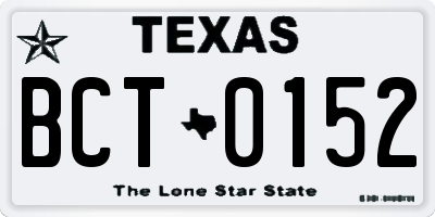 TX license plate BCT0152