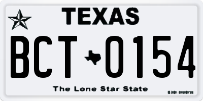 TX license plate BCT0154