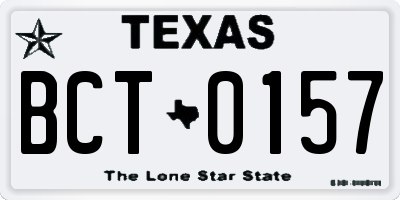 TX license plate BCT0157