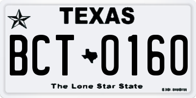 TX license plate BCT0160