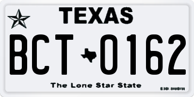 TX license plate BCT0162