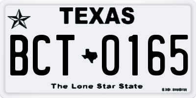 TX license plate BCT0165