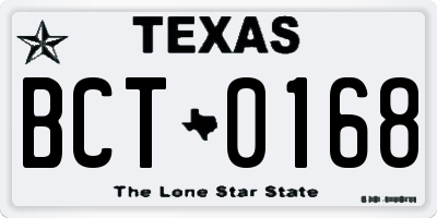 TX license plate BCT0168