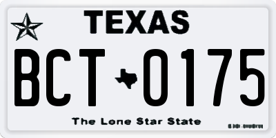 TX license plate BCT0175