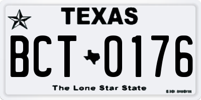 TX license plate BCT0176