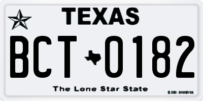 TX license plate BCT0182