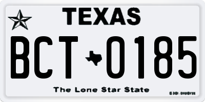 TX license plate BCT0185