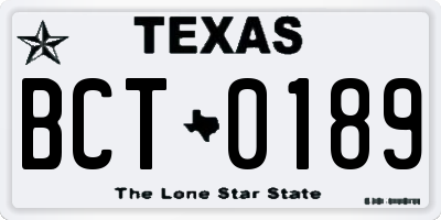 TX license plate BCT0189