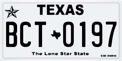 TX license plate BCT0197