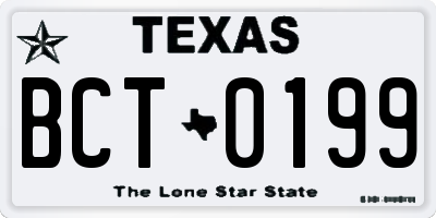 TX license plate BCT0199