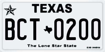 TX license plate BCT0200