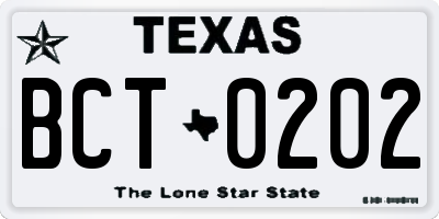 TX license plate BCT0202