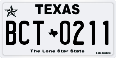 TX license plate BCT0211