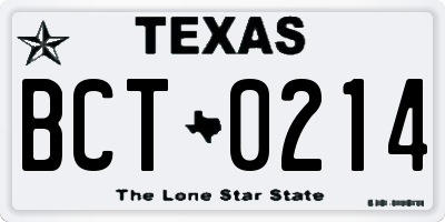 TX license plate BCT0214
