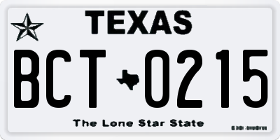 TX license plate BCT0215