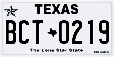 TX license plate BCT0219