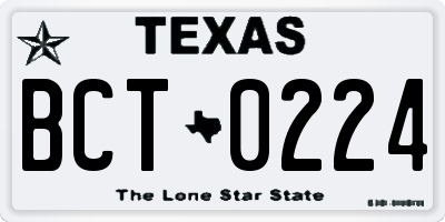 TX license plate BCT0224