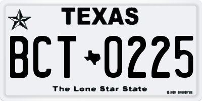 TX license plate BCT0225