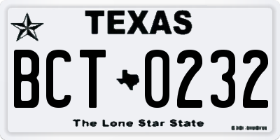 TX license plate BCT0232